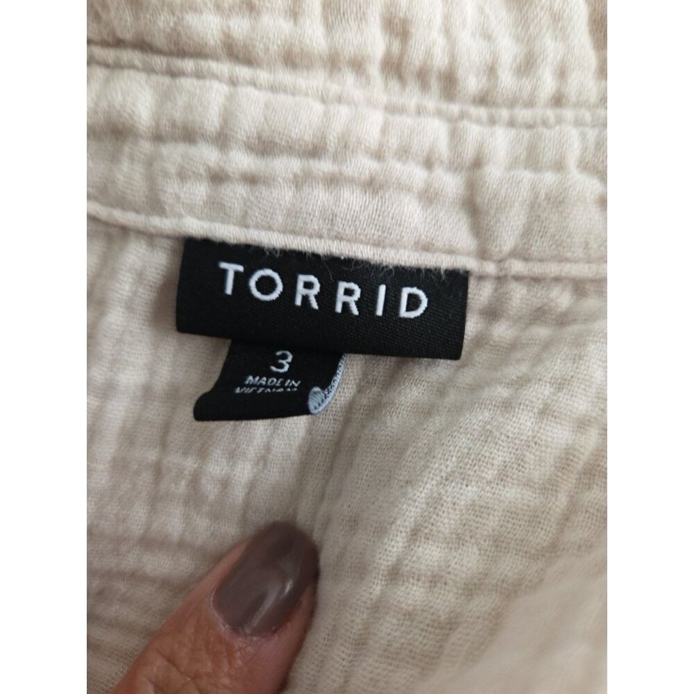 Torrid Collared Button Down Gauze Sleeveless Drop… - image 5